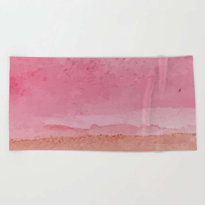 Red Watercolor Beach Towel