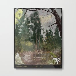 Snowy Seward Metal Print | Forrest, Cedars, Ferns, Greyskies, Snowywoods, Digital, Painting, Meditation 
