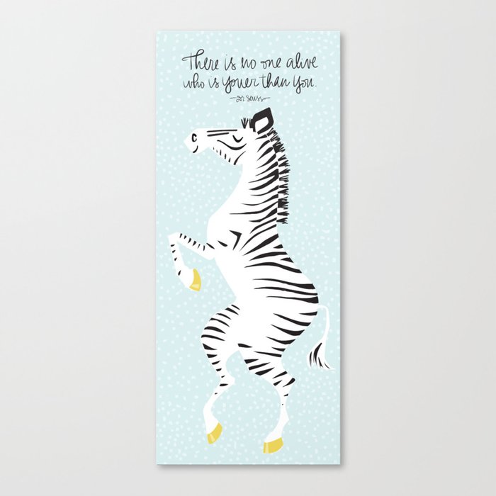 Blue Zebra (Dr. Seuss Quote) Right Canvas Print By Lay Baby Lay | Society6