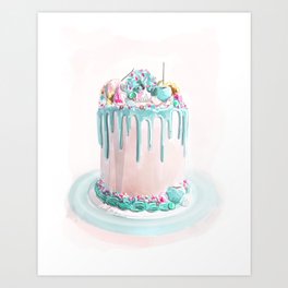 @theflourgirl_ Ice Drip Cake   Art Print