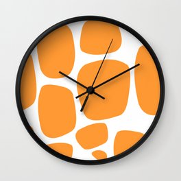 Orange Stonework Wall Clock