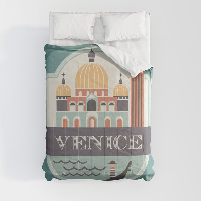 Venice Italy Badge Comforter