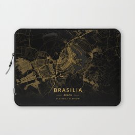 Brasilia, Brazil - Gold Laptop Sleeve