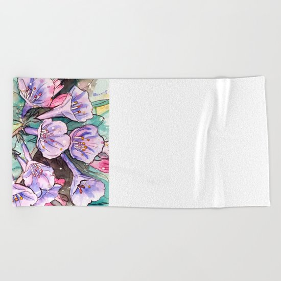 virginia bluebells Beach Towel