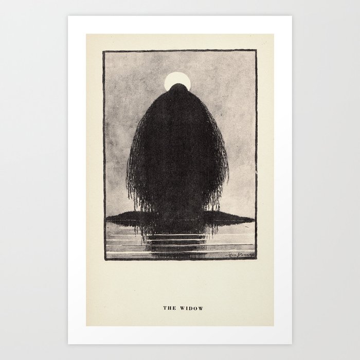 The Widow From Trees At Night By Art Young Art Print By