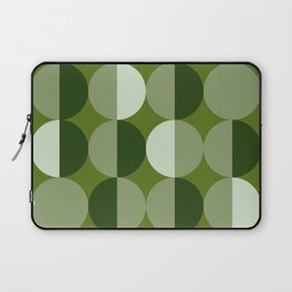 Retro circles grid green Laptop Sleeve
