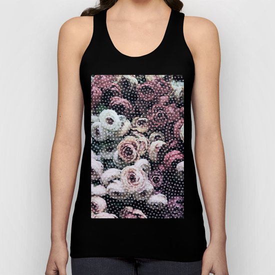 Flowers with Polka Dots Unisex Tank Top