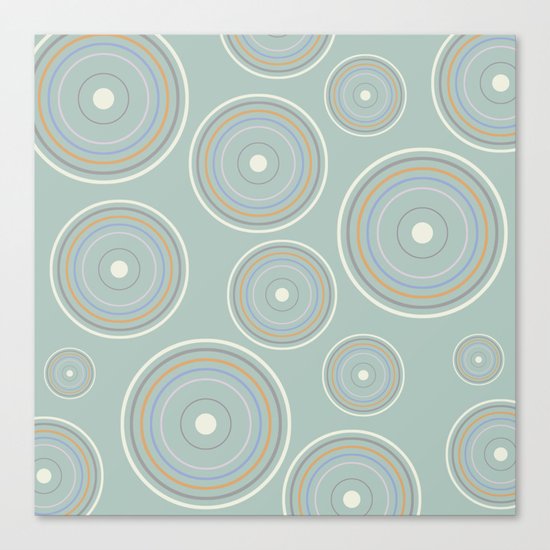 CONCENTRIC CIRCLES IN GREEN (abstract pattern) Canvas Print