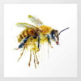 Watercolor Honey Bee Art Print