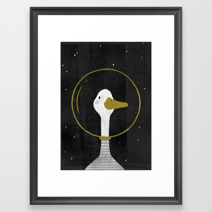 Space Goose Framed Art Print