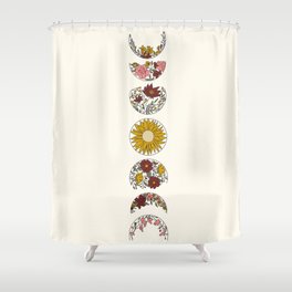 Floral Phases of the Moon Shower Curtain