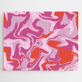 Ocean sea waves - pink red Jigsaw Puzzle