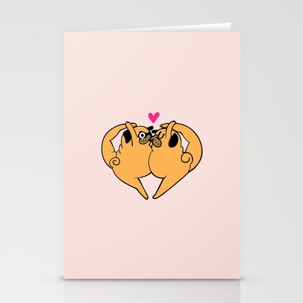 Pug Yoga Valentine Stationery Cards