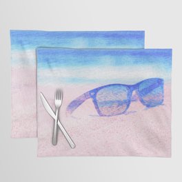 beach glasses impressionism painted realistic still life Placemat