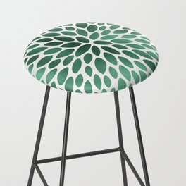 Floral Bloom Green and White Bar Stool
