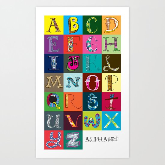 Hand Drawn Alphabet Art Print