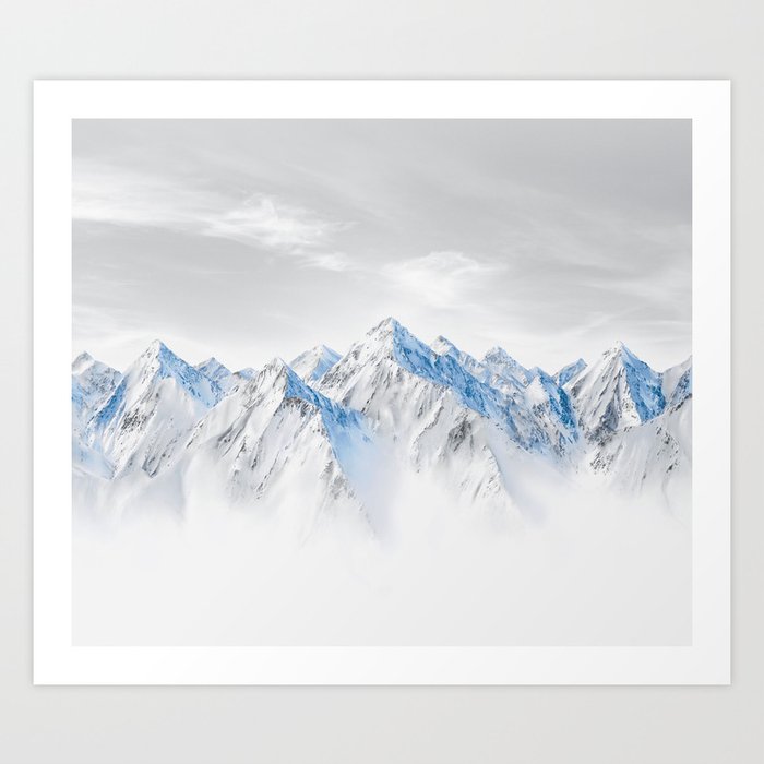 Snow Capped Mountains Art Print