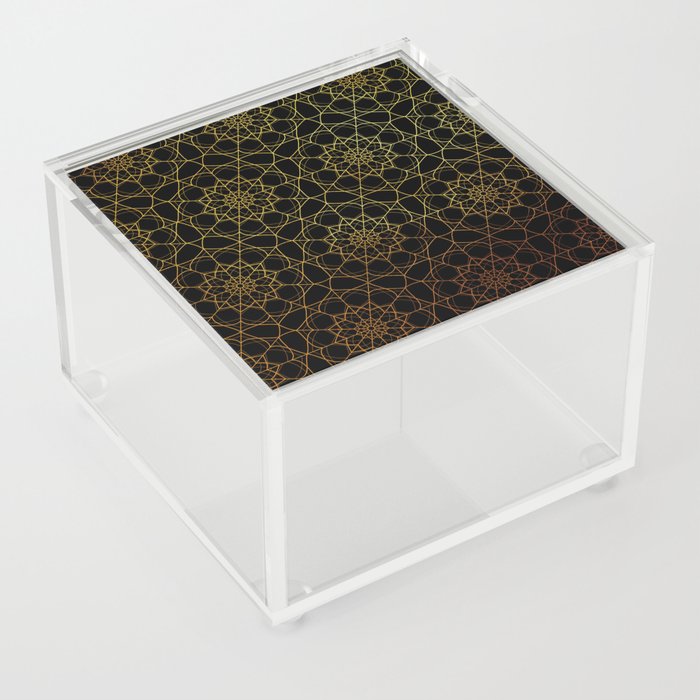 Gold mandala vector pattern Acrylic Box