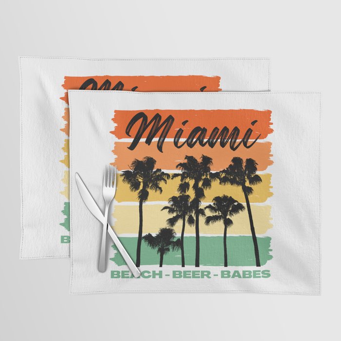 Miami - Beach Beer Babes Placemat