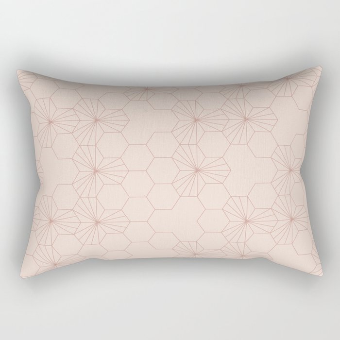 Geometric flowers pink blush Rectangular Pillow