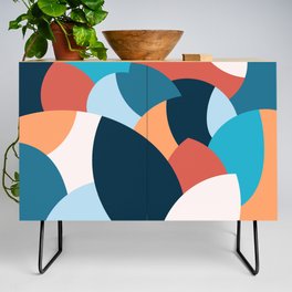 Abstract Nature Leaves Foliage in Modern Contemporary Color Palette  Credenza