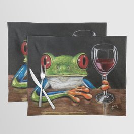 "Cabernet Wine" - Frogs After Five collection Placemat