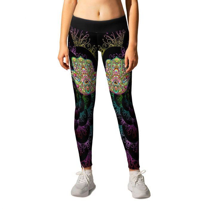 Hamsa Hand Amulet Psychedelic Leggings