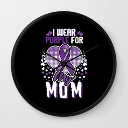 Purple For Mom Alzheimer Alzheimer's Awareness Wall Clock