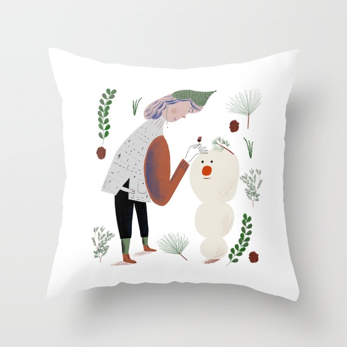 snowman Throw Pillow