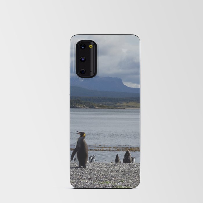 Argentina Photography - Herd Of Penguins Enjoying The Beach Android Card Case