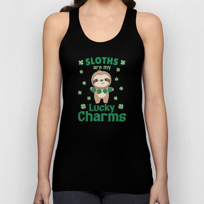 Sloths Are My Lucky Charms St Patrick's Day Tank Top