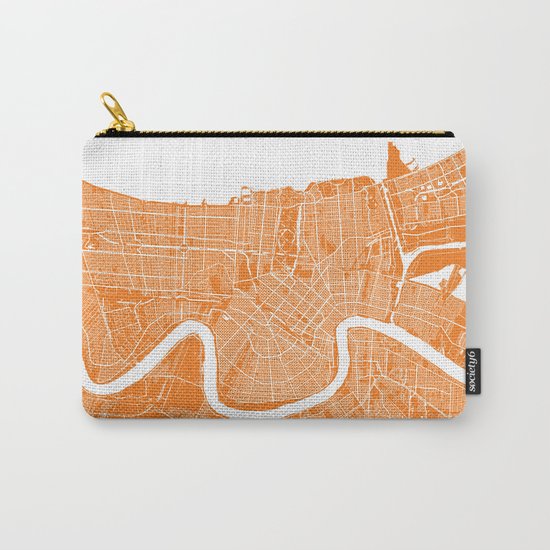 New Orleans map orange Carry-All Pouch
