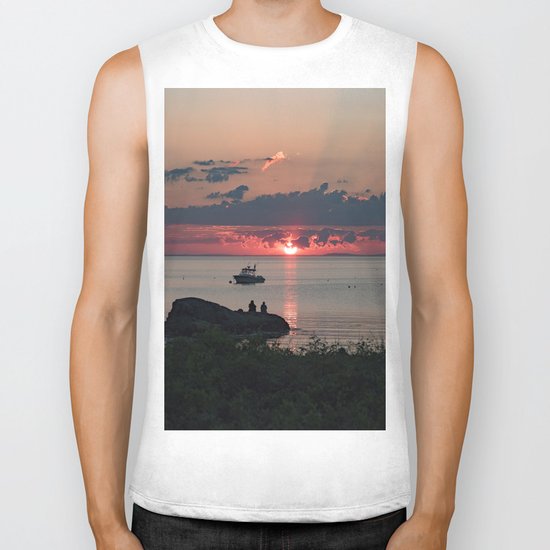 Sunset on the rocks Biker Tank
