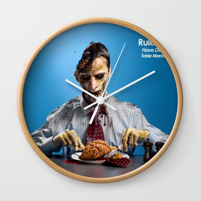 Zombie Etiquette : Table Manners Wall Clock
