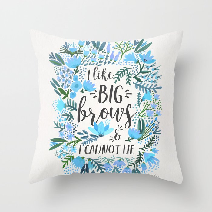 Big Brows – Blue Palette Throw Pillow