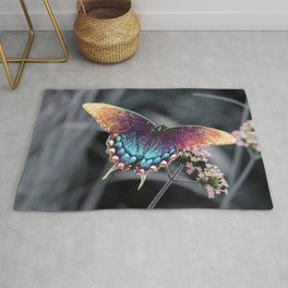 Butterfly Rug | Blue Butterflies, Butterflies, Summer, Rose, Watercolor Animal, Flower, Clock, Colorindigoinsects, Butterfly Print, Butterfly 