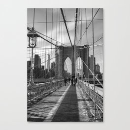 Brooklyn Bridge | Black and White Travel Photography in New York City Canvas Print