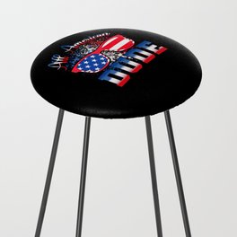All american Dude US flag 4th of July Counter Stool