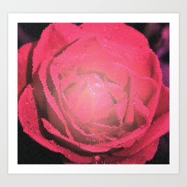 Mosaic Rose Red Art Print