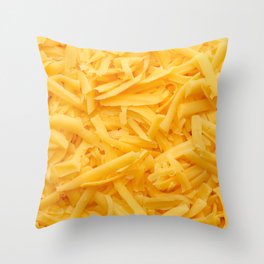 grated cheddar cheese top view Throw Pillow