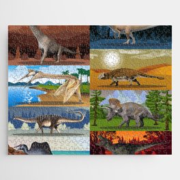 65 MCMLXV Prehistoric Dinosaur Puzzle Pattern Jigsaw Puzzle