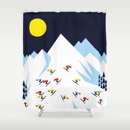 THE MOUNTAINS. NIGHT. Shower Curtain