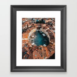 Historical center of Lucca | Tuscany, Italy | Travel Photography Drone  Framed Art Print