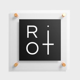 Riot Typography with Inverted Cross Floating Acrylic Print