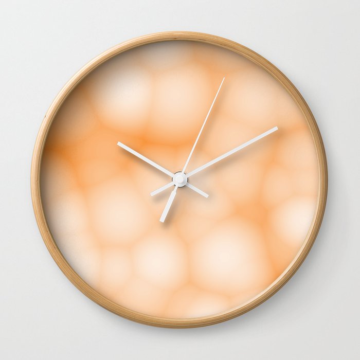 Blurry Orange Gradient Bubbles Wall Clock