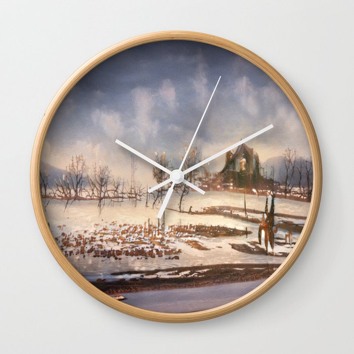 Wisconsin Snow Wall Clock