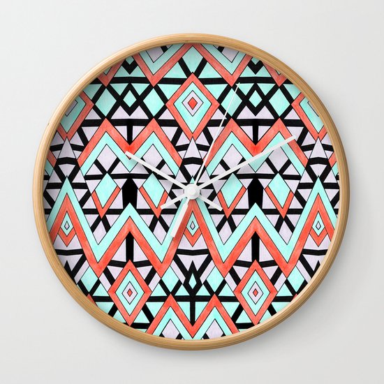 Geometric Mountains Wall Clock