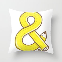 Ampersand pencil Throw Pillow