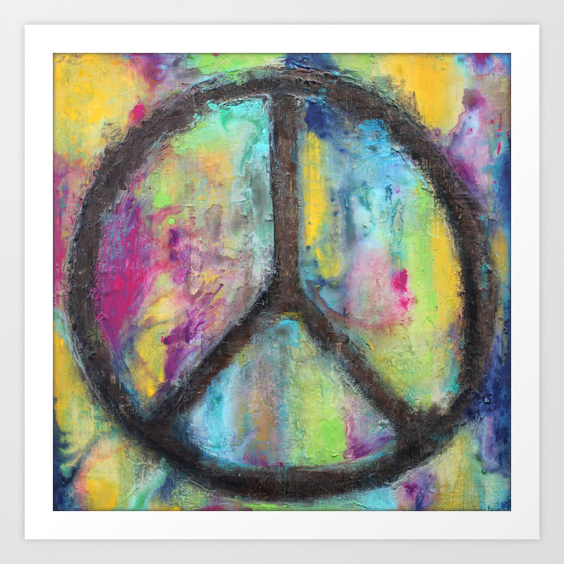 Download Tie Dye Peace Sign Colorful Painting Fluid Art Art Print By Lizmoran Society6