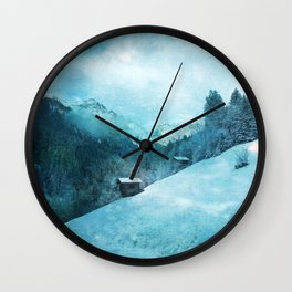 Snow Covered Mountain Wall Clock